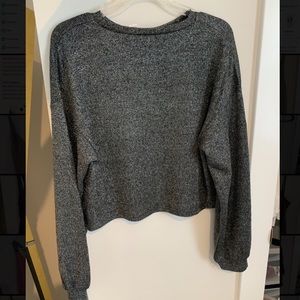 Cropped long sleeve sparkly shirt
